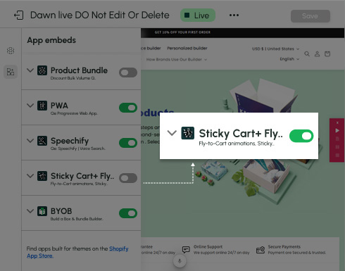 App customization interface for branding.
