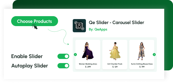 Shopify App Store interface showing the Qe PWA app.