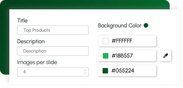 App customization interface for branding.
