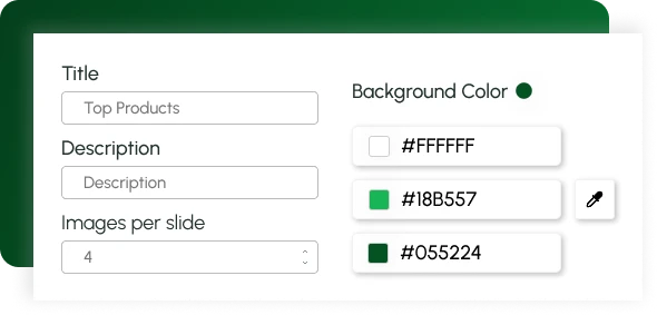 App customization interface for branding.